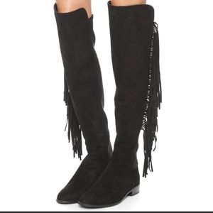 Brand new Stuart Weitzman knee high fringe boots